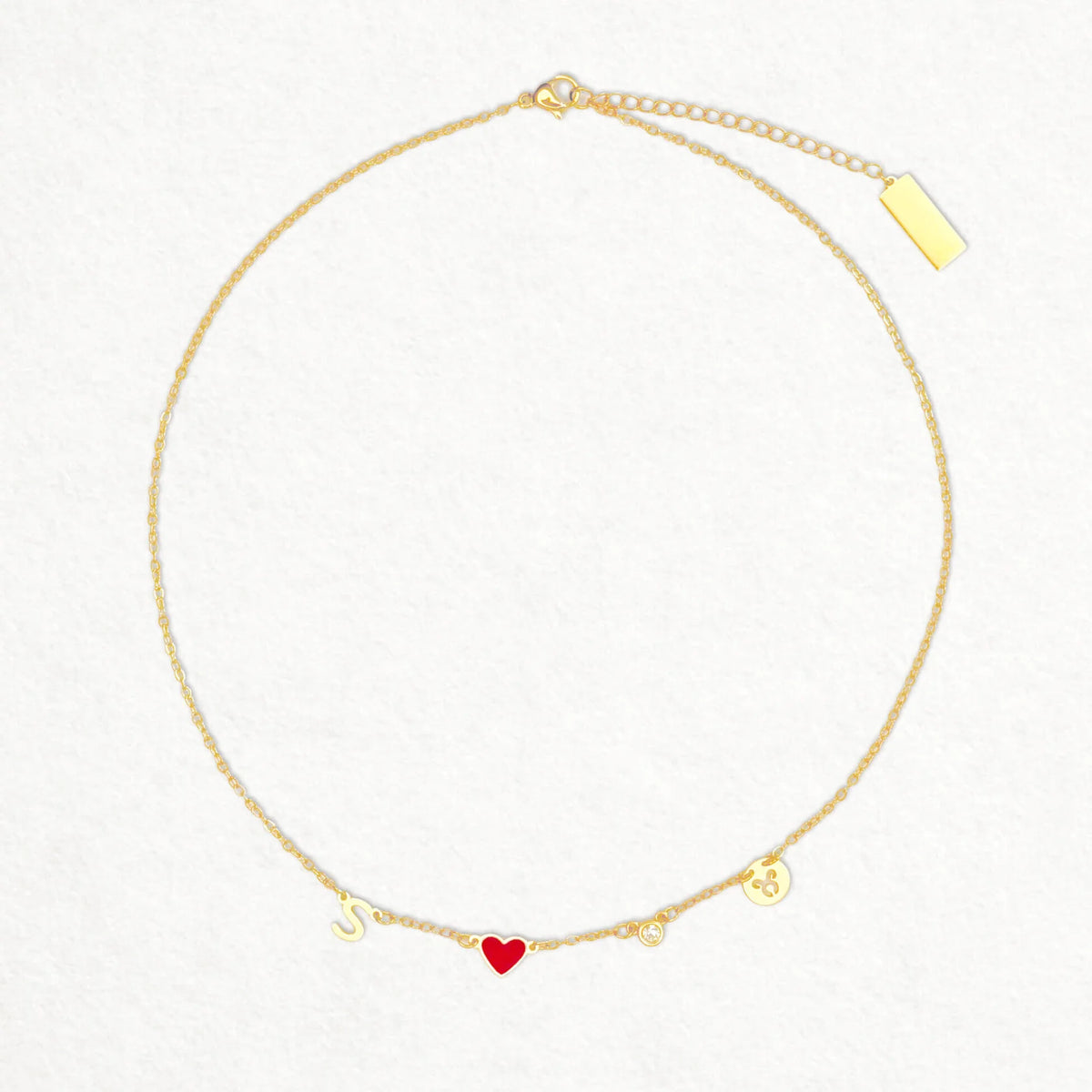 Collar Personalizado con Inicial y Piedra Zodiacal
