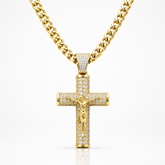 Cadena con Cruz de Oro de 14K