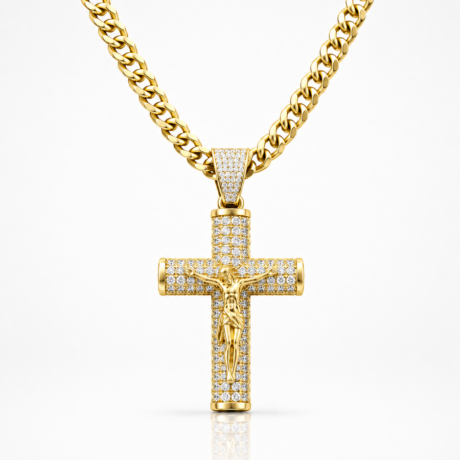 Cadena con Cruz de Oro de 14K