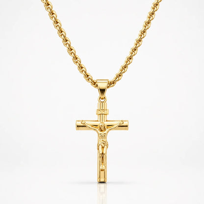 Cadena con Cruz de Oro de 14K